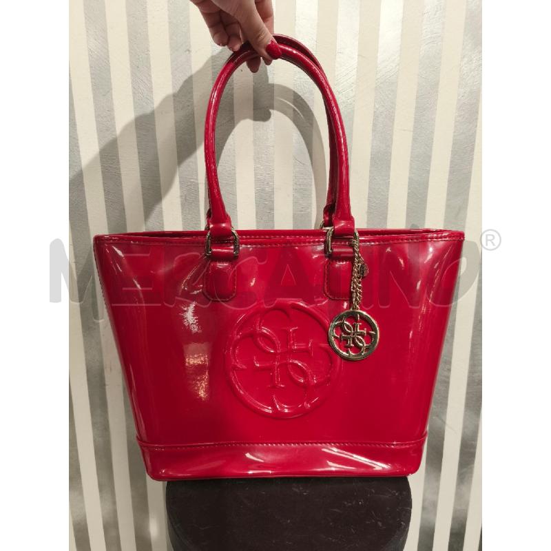 BORSA DONNA GUESS ROSSA LUCIDA GRANDE | Mercatino dell'Usato Campobasso 1