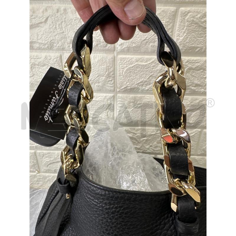 BORSA DONNA LORISTELLA NERA CATENA DORATA | Mercatino dell'Usato Campobasso 4