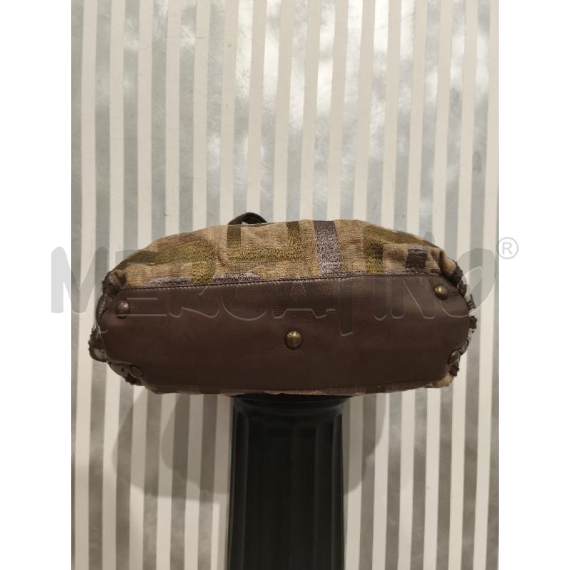 BORSA DONNA MALIPARMI MARRONE E TESSUTO | Mercatino dell'Usato Campobasso 2