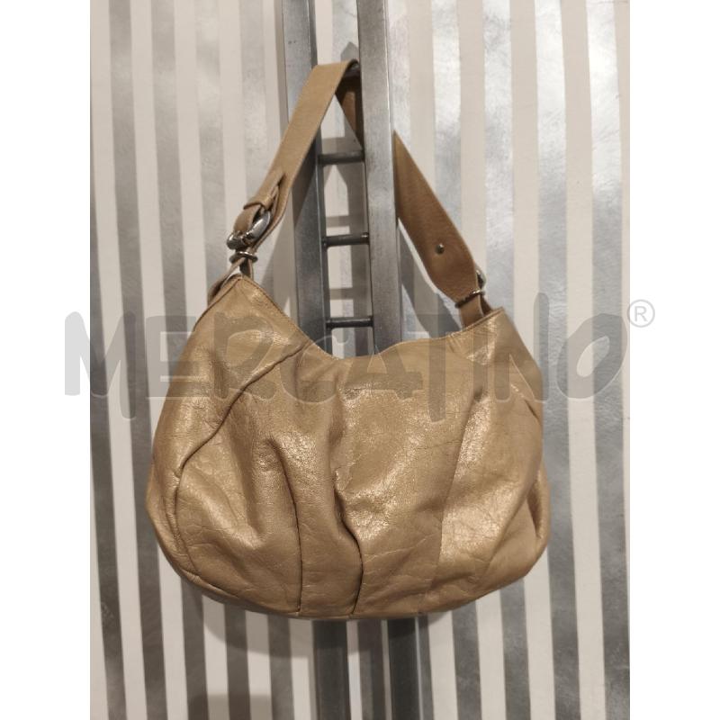 BORSA DONNA MONTINI PELLE BEIGE INTERNO BIANCO | Mercatino dell'Usato Campobasso 4