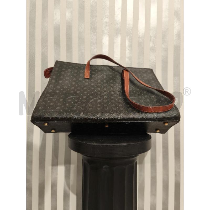 BORSA DONNA POLLINI NERA MONOGRAM E MANICI MARRONCINI | Mercatino dell'Usato Campobasso 3