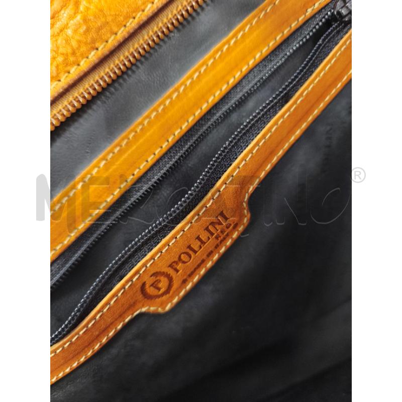 BORSA DONNA POLLINI NERA MONOGRAM E MANICI MARRONCINI | Mercatino dell'Usato Campobasso 5