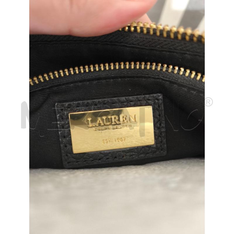 BORSA DONNA RALPH LAUREN NERA TRACOLLA TESSUTO PANNA CON SCRITTE | Mercatino dell'Usato Campobasso 5