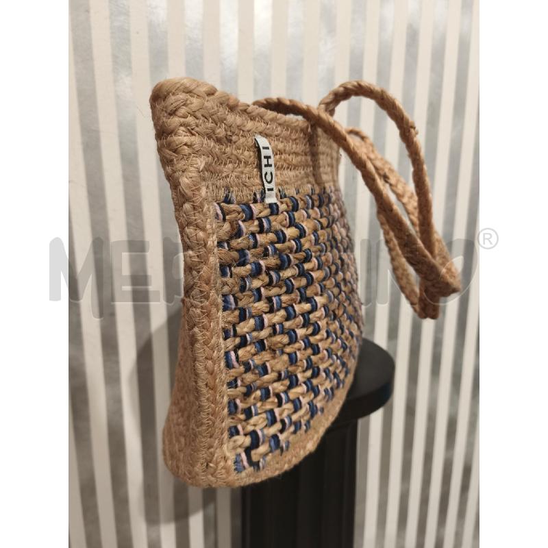 BORSA DONNA TIP PAGLIA BEIGE INDACO E ROSA | Mercatino dell'Usato Campobasso 3