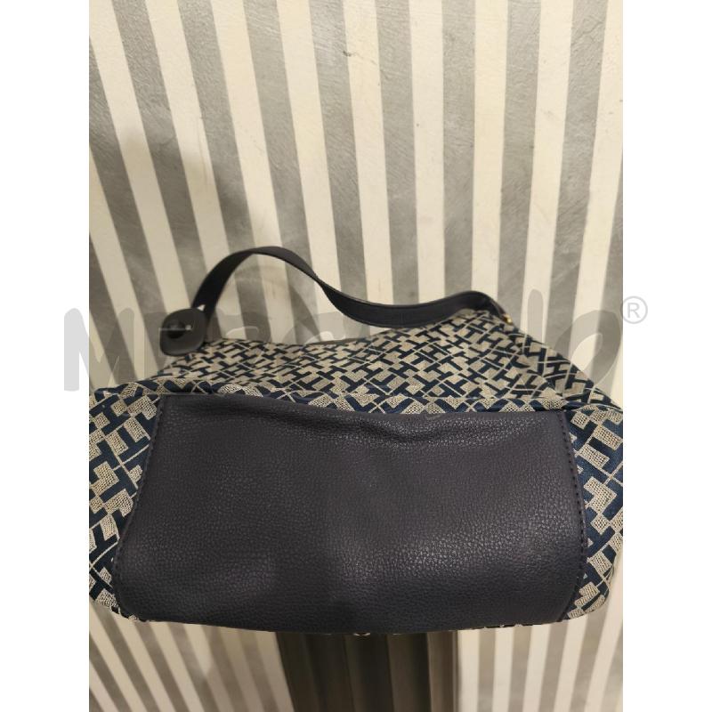 BORSA DONNA TOMMY HILFIGER BLU TESSUTO TH | Mercatino dell'Usato Campobasso 3