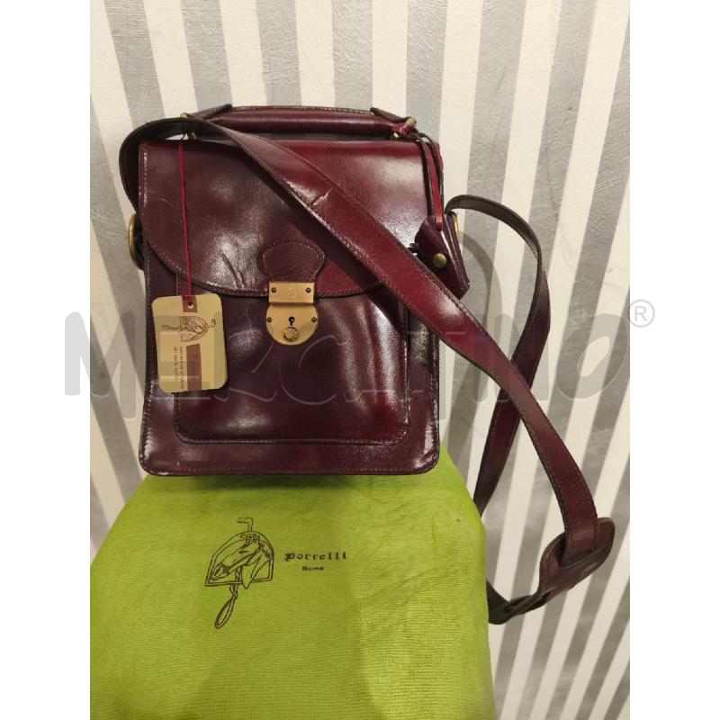BORSA PELLE BORRELLI ROMA BORDEAUX | Mercatino dell'Usato Campobasso 1