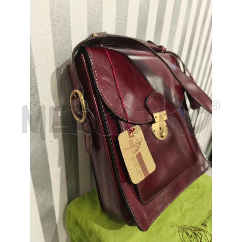 BORSA PELLE BORRELLI ROMA BORDEAUX | Mercatino dell'Usato Campobasso 2