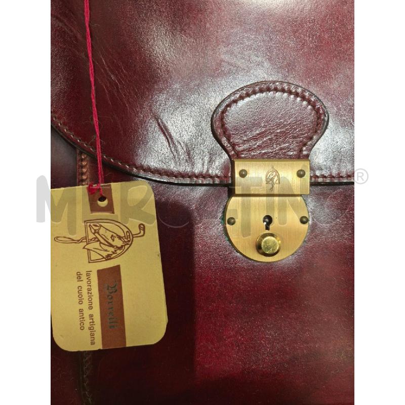 BORSA PELLE BORRELLI ROMA BORDEAUX | Mercatino dell'Usato Campobasso 3