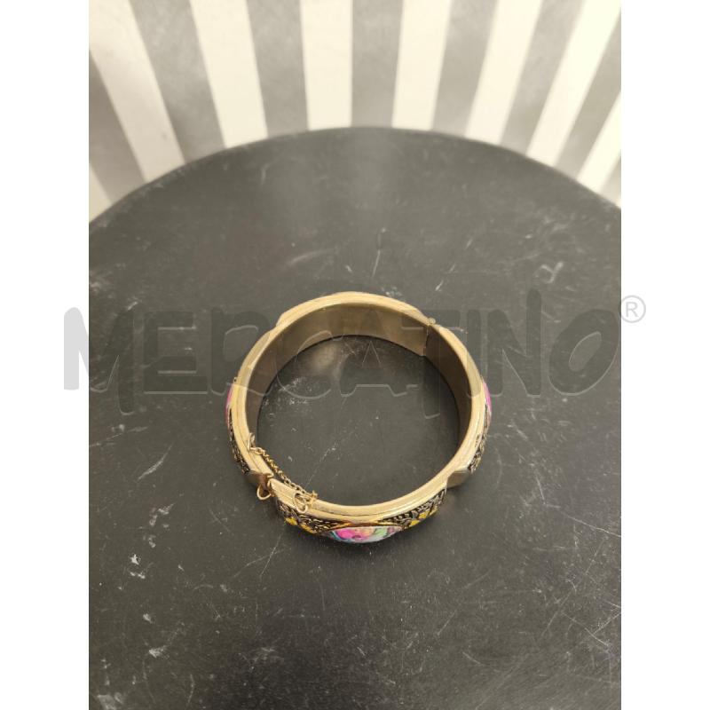 BRACCIALE RIGIDO FOTO E FIORI CON CATENINA | Mercatino dell'Usato Campobasso 1