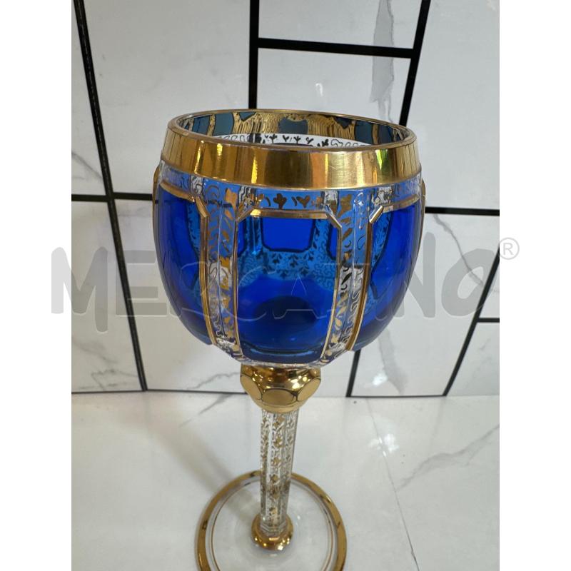 CALICE CRISTALLO MOLATO BLU D'EPOCA | Mercatino dell'Usato Campobasso 2