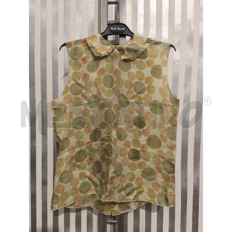 CAMICETTA DONNA MIU MIU SETA BEIGE POIS ARANCIATI VERDI | Mercatino dell'Usato Campobasso 1
