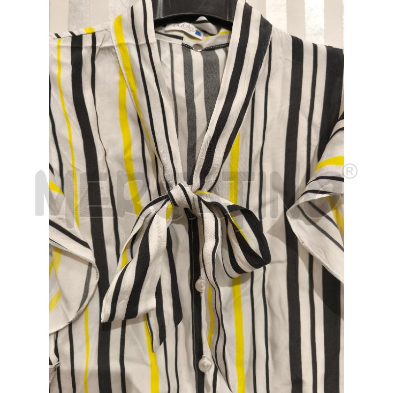 CAMICIA DONNA BYBLOS BIANCA RIGHE NERE GIALLE | Mercatino dell'Usato Campobasso 3