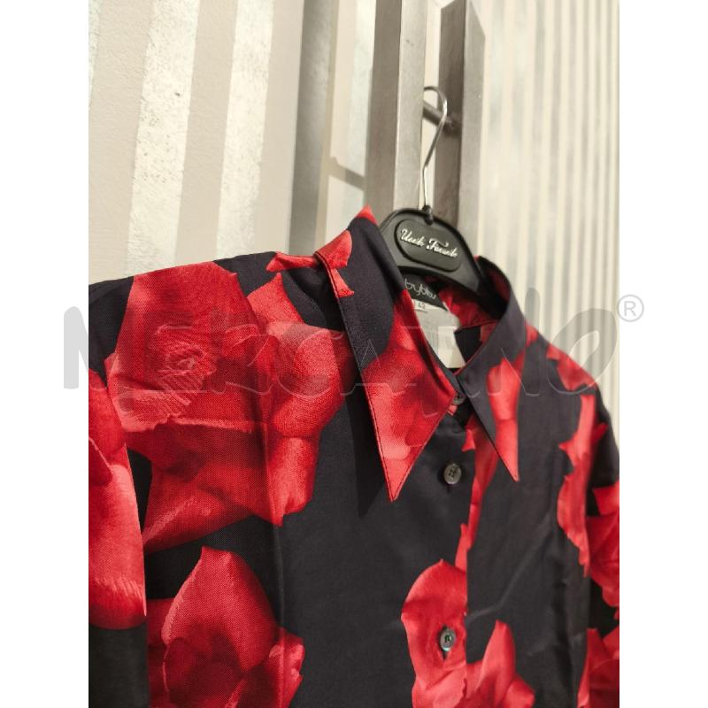 CAMICIA DONNA BYBLOS NERA ROSE ROSSE | Mercatino dell'Usato Campobasso 3