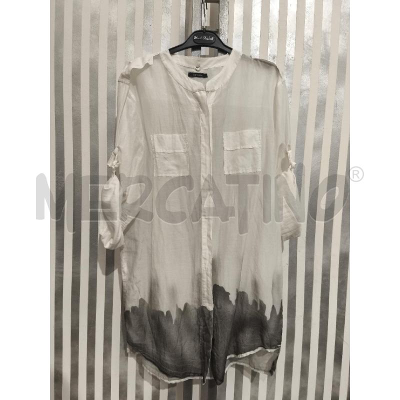 CAMICIA DONNA CARACTER 100 COTONE BIANCA SFUMATO GRIGIO | Mercatino dell'Usato Campobasso 1