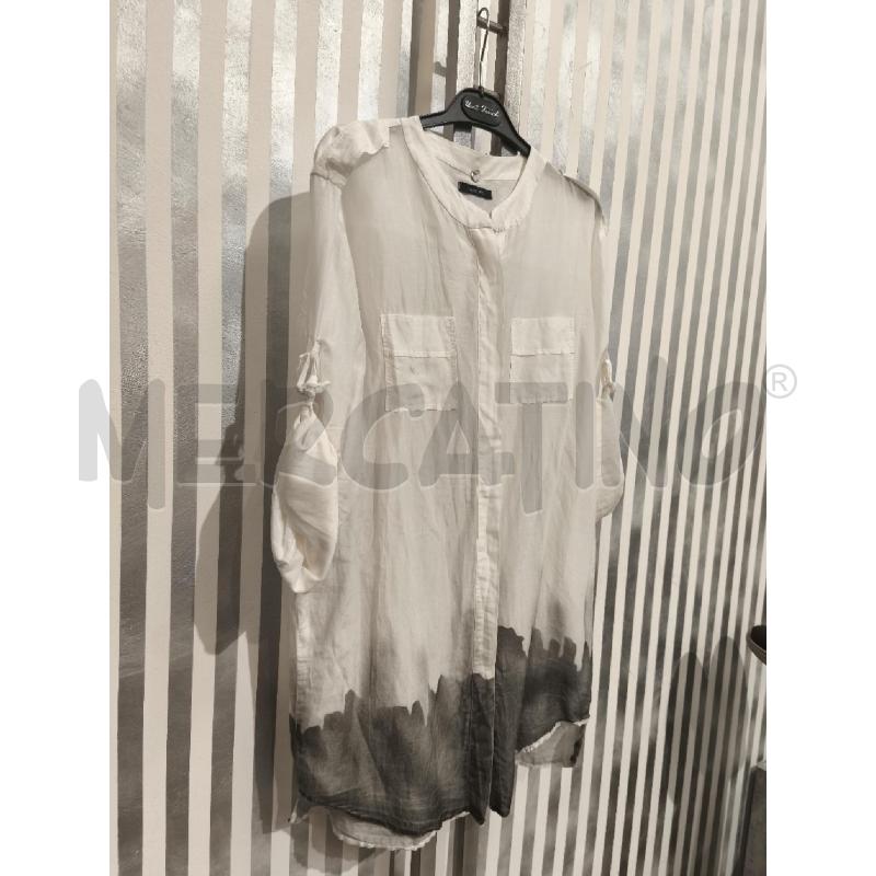 CAMICIA DONNA CARACTER 100 COTONE BIANCA SFUMATO GRIGIO | Mercatino dell'Usato Campobasso 3