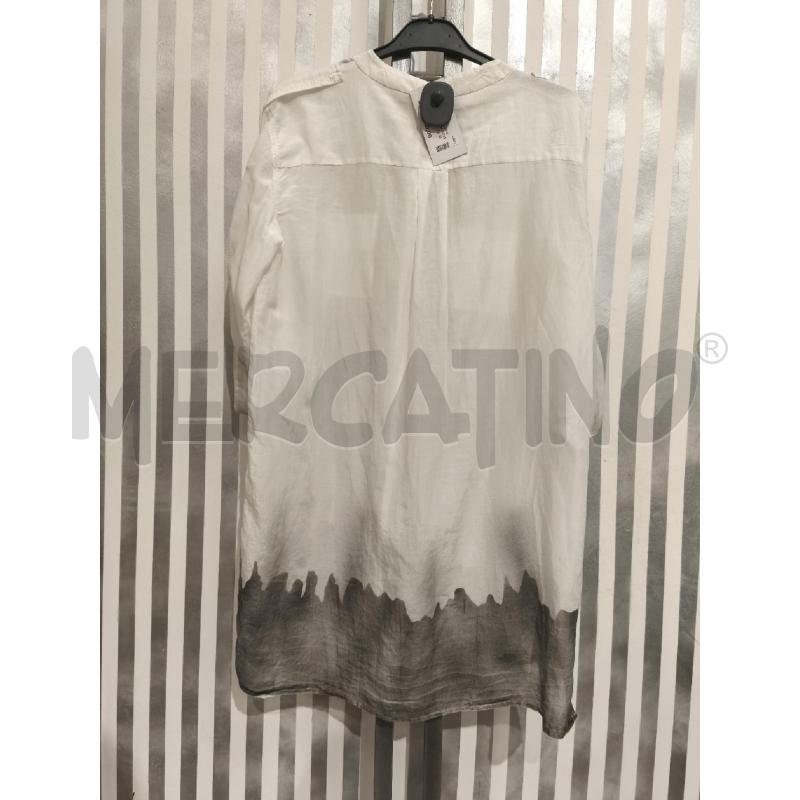 CAMICIA DONNA CARACTER 100 COTONE BIANCA SFUMATO GRIGIO | Mercatino dell'Usato Campobasso 4