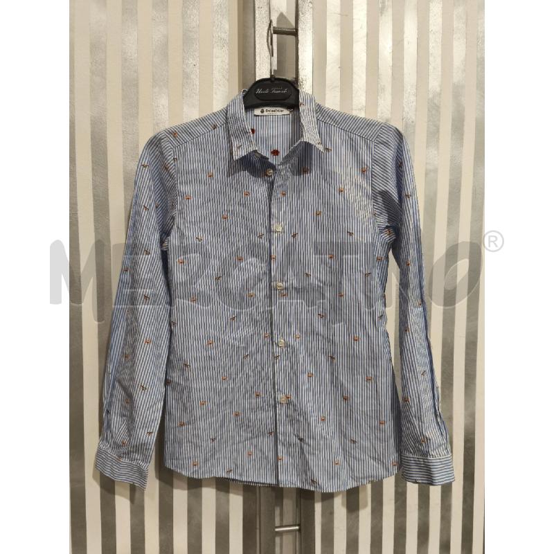 CAMICIA DONNA DONDUP RIGHE BIANCHE CELESTI ANIMALETTI | Mercatino dell'Usato Campobasso 1