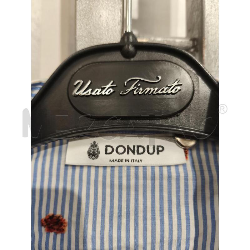 CAMICIA DONNA DONDUP RIGHE BIANCHE CELESTI ANIMALETTI | Mercatino dell'Usato Campobasso 2