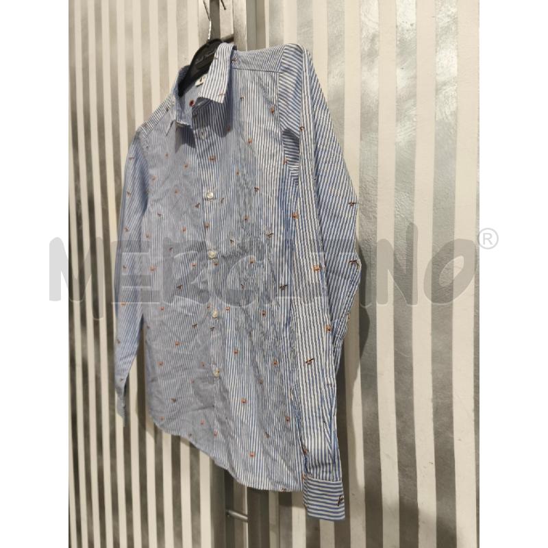 CAMICIA DONNA DONDUP RIGHE BIANCHE CELESTI ANIMALETTI | Mercatino dell'Usato Campobasso 4