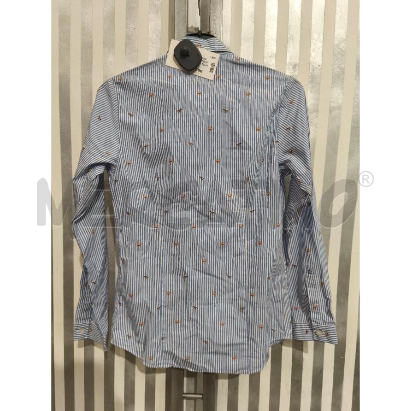 CAMICIA DONNA DONDUP RIGHE BIANCHE CELESTI ANIMALETTI | Mercatino dell'Usato Campobasso 5