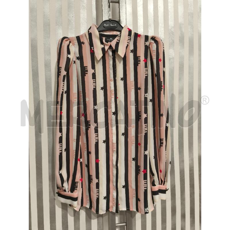 CAMICIA DONNA ELISABETTA FRANCHI RIGHE BIANCHE NERE ROSA | Mercatino dell'Usato Campobasso 1