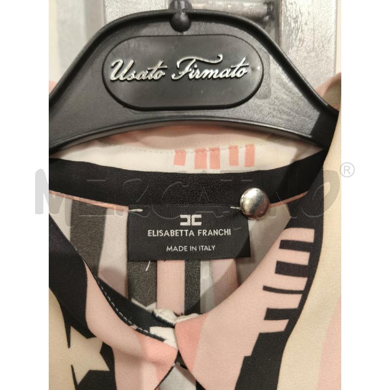 CAMICIA DONNA ELISABETTA FRANCHI RIGHE BIANCHE NERE ROSA | Mercatino dell'Usato Campobasso 2
