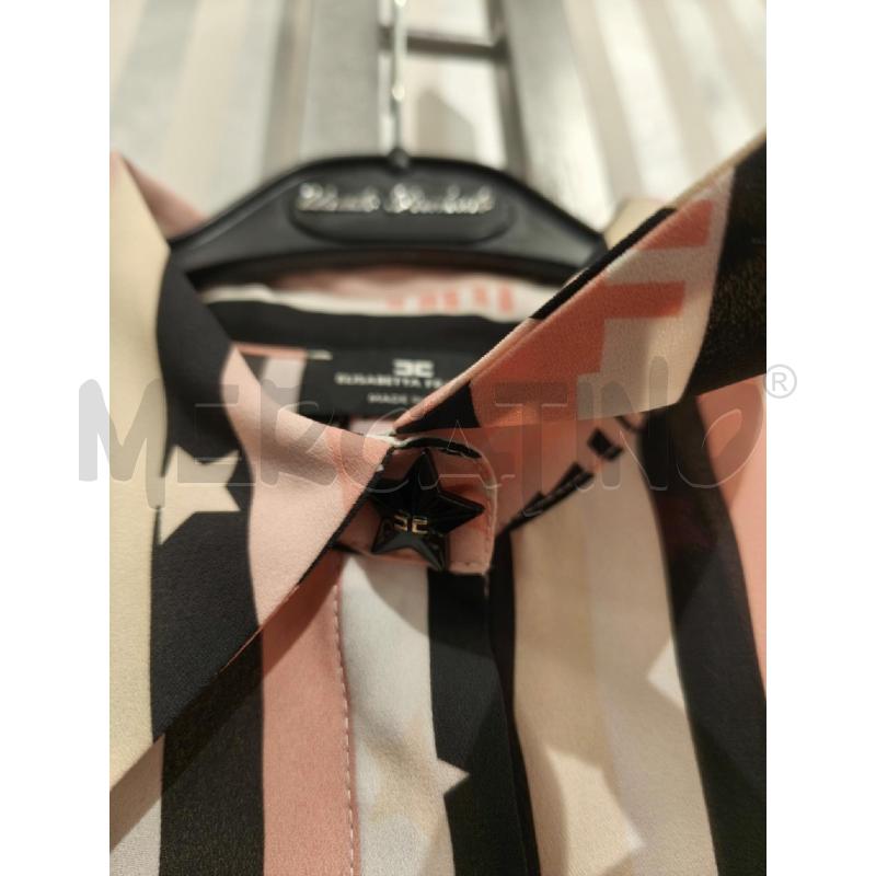 CAMICIA DONNA ELISABETTA FRANCHI RIGHE BIANCHE NERE ROSA | Mercatino dell'Usato Campobasso 3