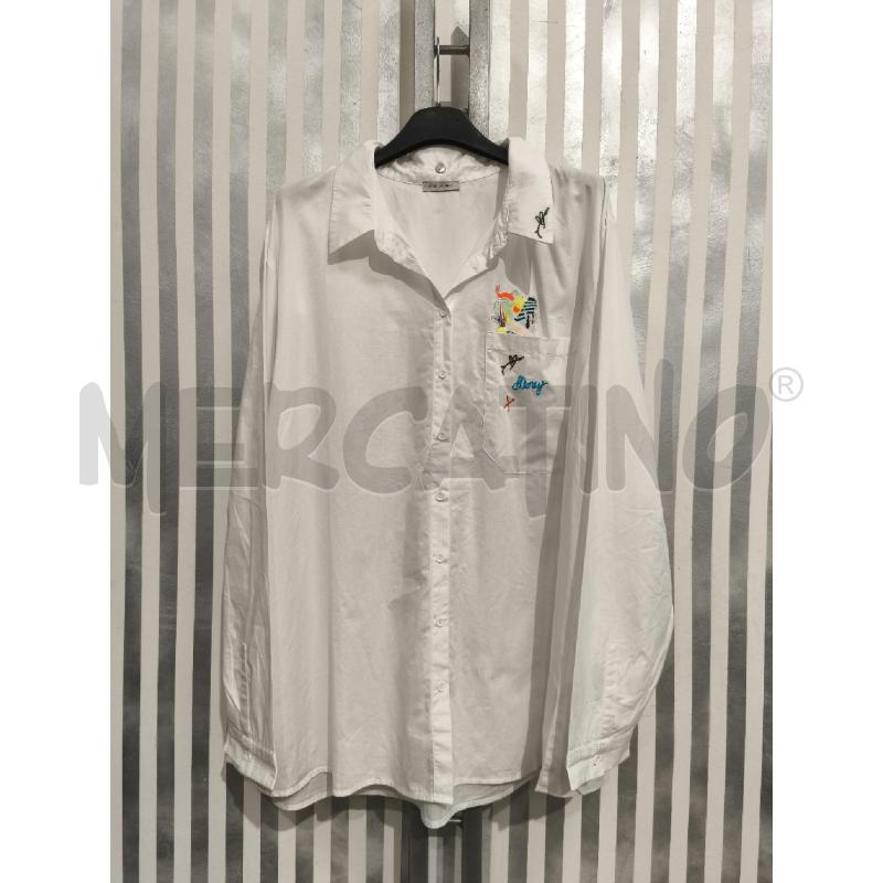 CAMICIA DONNA FIORELLA RUBINO BIANCA DISEGNO RAGAZZA | Mercatino dell'Usato Campobasso 1