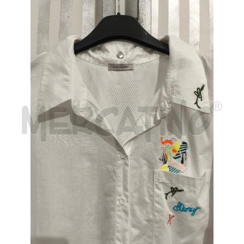 CAMICIA DONNA FIORELLA RUBINO BIANCA DISEGNO RAGAZZA | Mercatino dell'Usato Campobasso 4