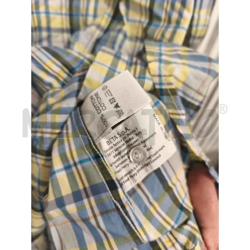 CAMICIA DONNA FRED PERRY TARTAN GIALLO CELESTE | Mercatino dell'Usato Campobasso 3
