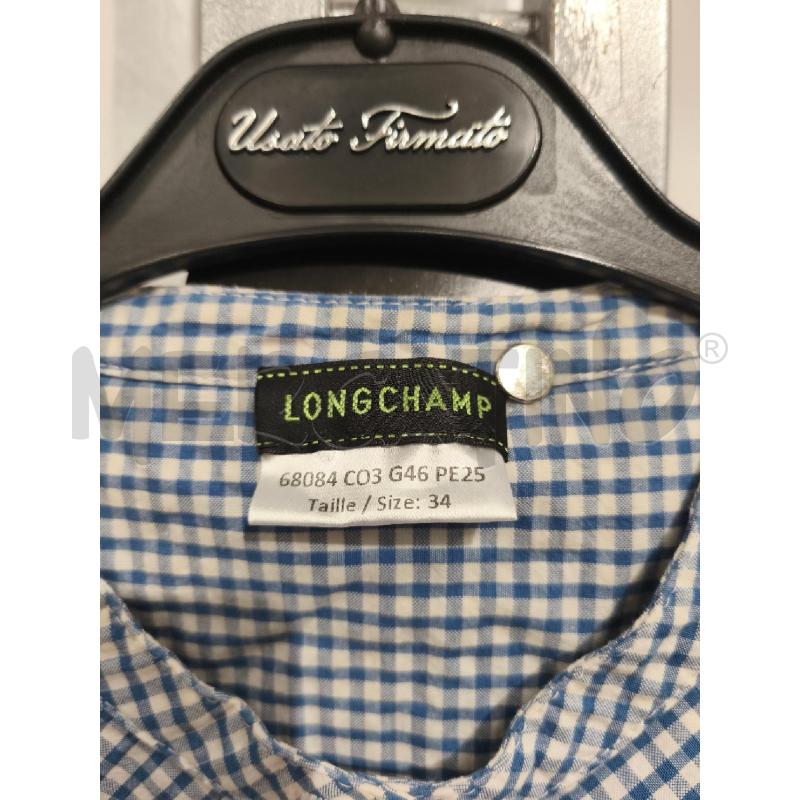 CAMICIA DONNA LONGCHAMP QUADRETTI BIANCHI CELESTI | Mercatino dell'Usato Campobasso 2