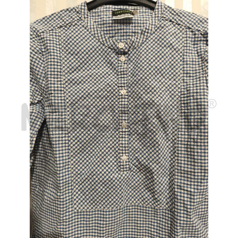 CAMICIA DONNA LONGCHAMP QUADRETTI BIANCHI CELESTI | Mercatino dell'Usato Campobasso 3