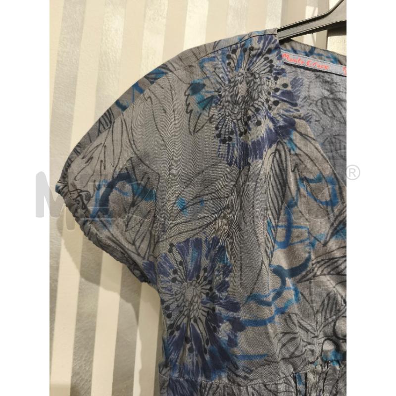 CAMICIA DONNA MANILA GRACE GRIGIA DISEGNI BLU NERI MANICHE CORTE | Mercatino dell'Usato Campobasso 3