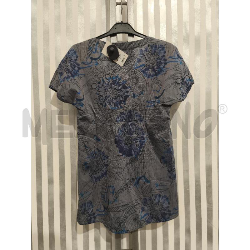 CAMICIA DONNA MANILA GRACE GRIGIA DISEGNI BLU NERI MANICHE CORTE | Mercatino dell'Usato Campobasso 4