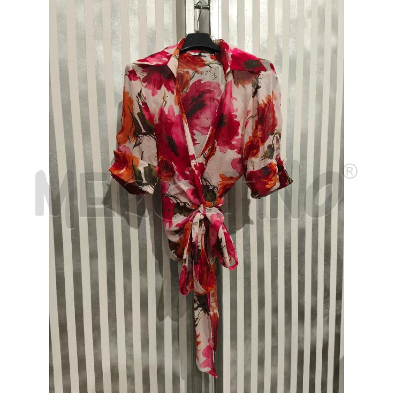 CAMICIA DONNA MARELLA BIANCA FIORI FUXIA MAGENTA ARANCIO | Mercatino dell'Usato Campobasso 1