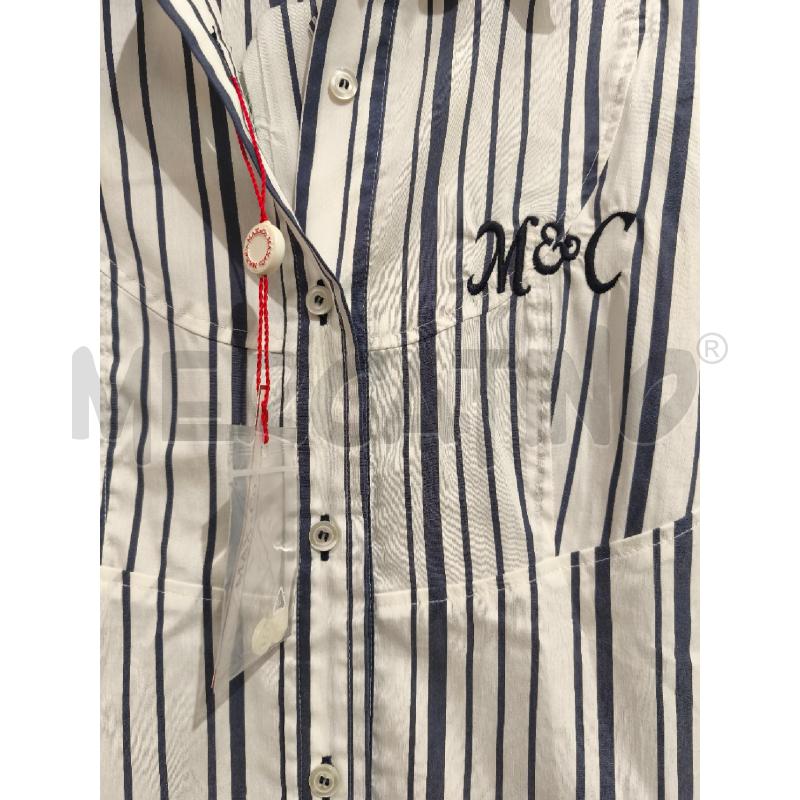 CAMICIA DONNA MAX&CO BIANCA RIGHE AZZURRO POLVERE NUOVA | Mercatino dell'Usato Campobasso 3