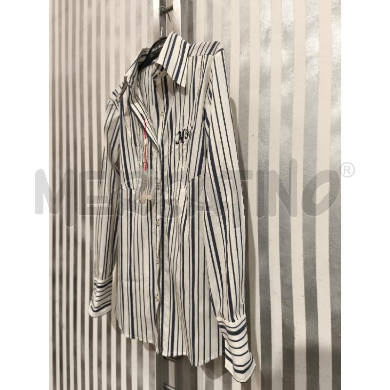 CAMICIA DONNA MAX&CO BIANCA RIGHE AZZURRO POLVERE NUOVA | Mercatino dell'Usato Campobasso 4