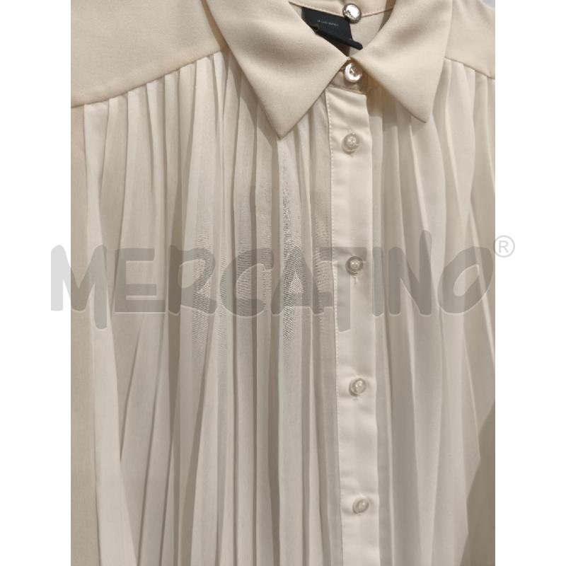 CAMICIA DONNA PINKO BIANCA PLISSEE PIZZO NERO RETRO GIALLINO | Mercatino dell'Usato Campobasso 2