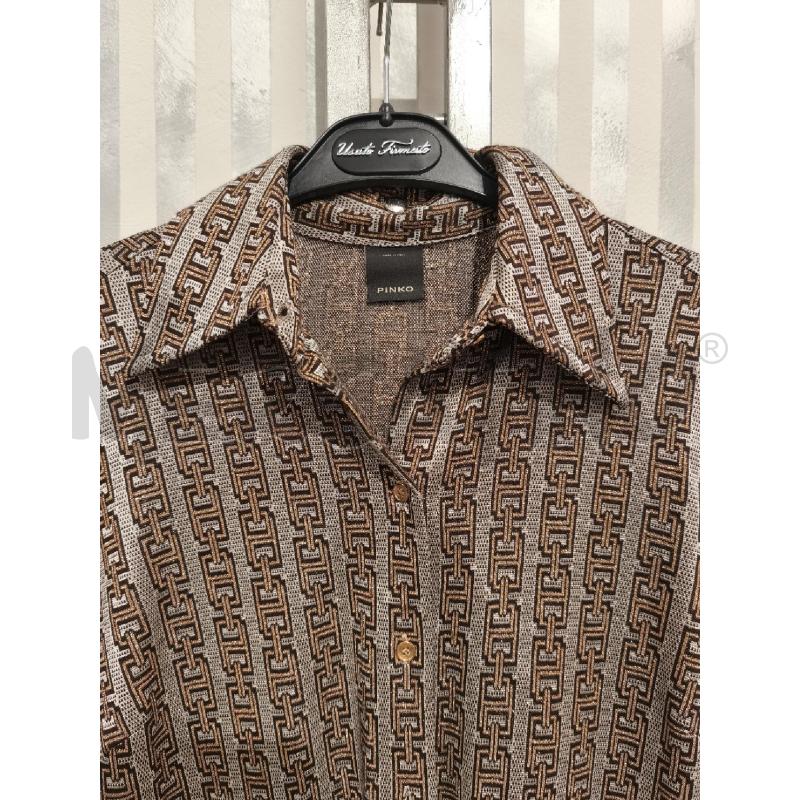 CAMICIA DONNA PINKO GLITTERATA BEIGE DISEGNO CATENE | Mercatino dell'Usato Campobasso 3