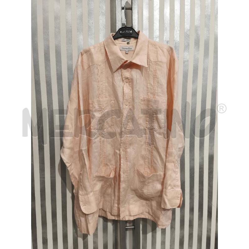 CAMICIA UOMO CHRISTIAN DIOR 100 LINO ALBICOCCA | Mercatino dell'Usato Campobasso 1