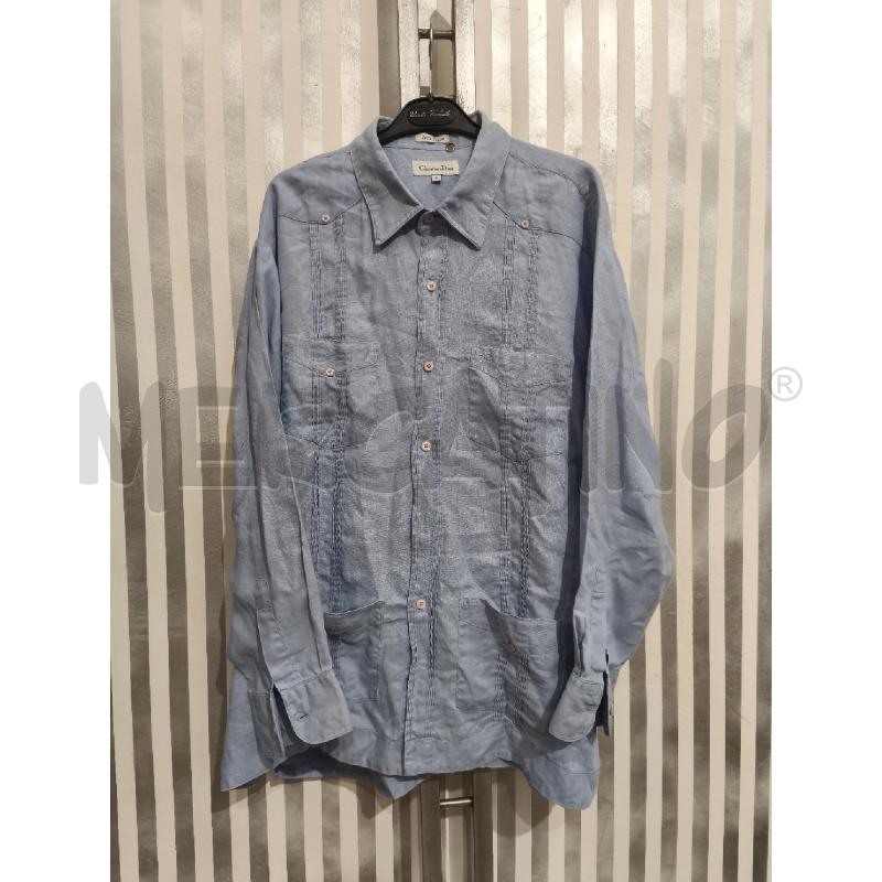 CAMICIA UOMO CHRISTIAN DIOR 100 LINO CELESTE | Mercatino dell'Usato Campobasso 1
