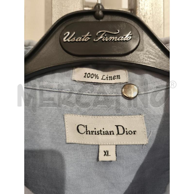 CAMICIA UOMO CHRISTIAN DIOR 100 LINO CELESTE | Mercatino dell'Usato Campobasso 2