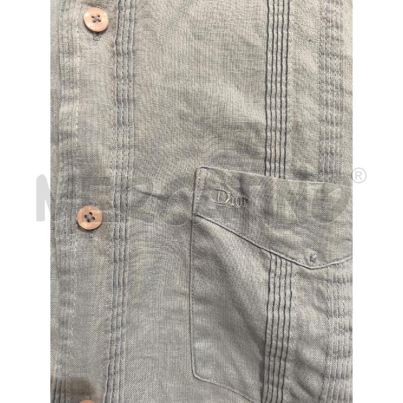 CAMICIA UOMO CHRISTIAN DIOR 100 LINO CELESTE | Mercatino dell'Usato Campobasso 3