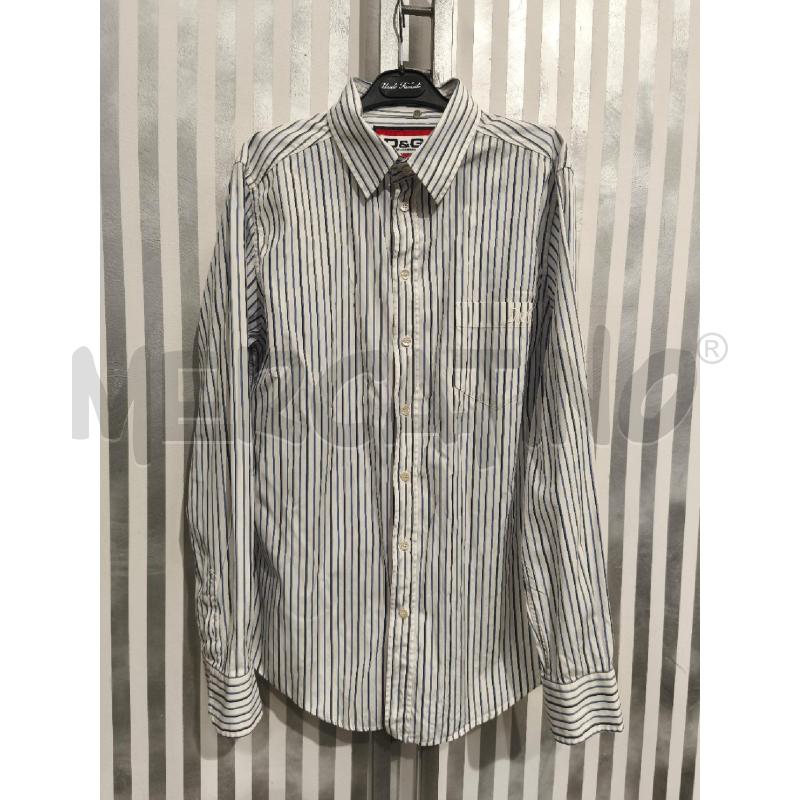 CAMICIA UOMO DOLCE E GABBANA BIANCA RIGHE INDACO BLU | Mercatino dell'Usato Campobasso 1