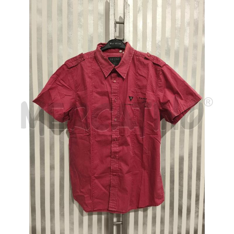 CAMICIA UOMO GUESS ROSA SCURO EFFETTO SABBIATO | Mercatino dell'Usato Campobasso 1