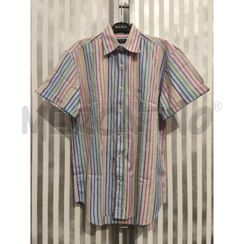CAMICIA UOMO PAUL & SHARK CELESTE RIGHE COLORATE | Mercatino dell'Usato Campobasso 1