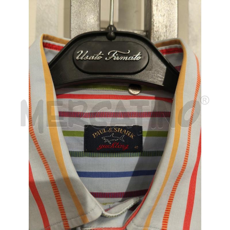 CAMICIA UOMO PAUL & SHARK CELESTE RIGHE COLORATE | Mercatino dell'Usato Campobasso 2