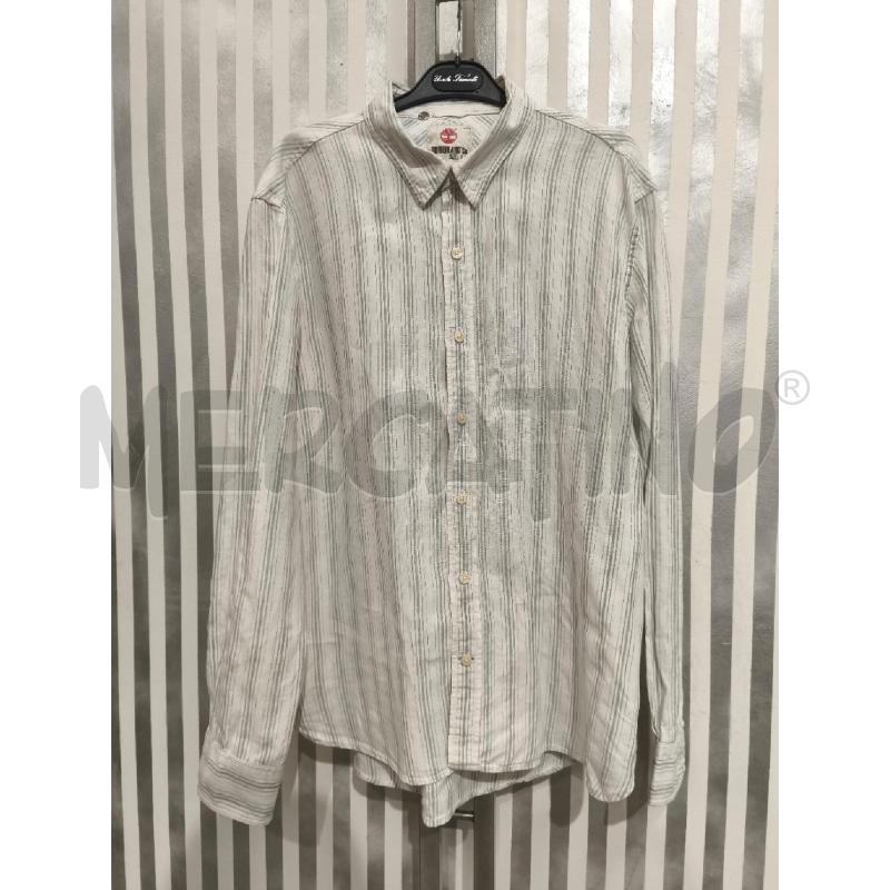 CAMICIA UOMO TIMBERLAND BIANCA RIGHE CELESTI | Mercatino dell'Usato Campobasso 1