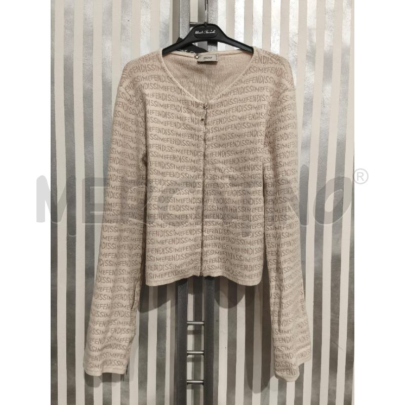 CARDIGAN DONNA FENDISSIME BEIGE SCRITTE | Mercatino dell'Usato Campobasso 1