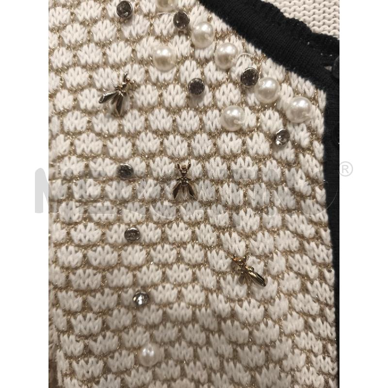 CARDIGAN DONNA PATRIZIA PEPE PANNA BORDI NERI CIONDOLI APETTE | Mercatino dell'Usato Campobasso 2